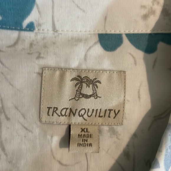 Tranquility Saltwater Tropical Print Button Down Shirt Size XL - Picture 9 of 11